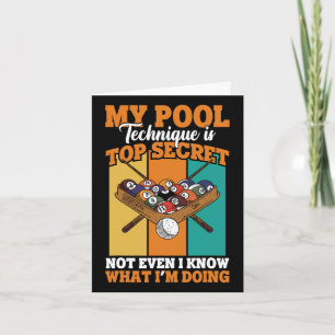 Cartão Jogador de Piscina Engraçado Billiard Minha Técnic