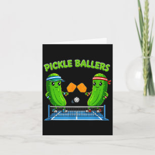 Cartão Jogador de raquete de pickleball, pickleballers en