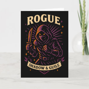 Cartão Jogador de Rpg Rogue D20 Dice Nerdy Geek Homens Mu