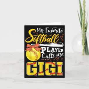 Cartão Jogador de softball favorito me chama de gigi tee
