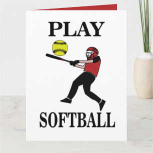 Cartão Jogador de Softbol Joga Softbol