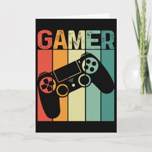 Cartão Jogador de Video Game Gamer Retrô Adicto em Jogos 