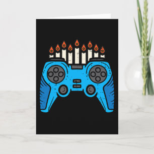 Cartão Jogador de Video Game Judaico Hanukkah Chanukah Ho