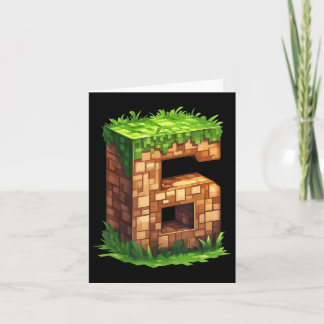 Cartão Jogador de vídeo nº 6, 6 de diversão, pixel de víd