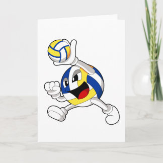 Cartão Jogador de volei com volei