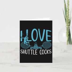 Cartão Jogador engraçado ama piada de badminton Eu amo pe