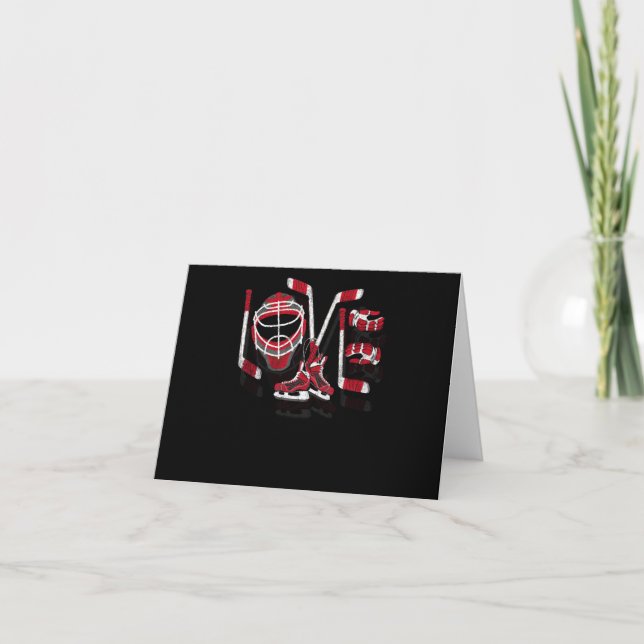 Cartão Jogador Goalie Ice Hockey Heart Roupa (Frente)