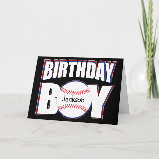 Cartão Jogador Personalizado do Beball Birthday Boy Espor (Frente)