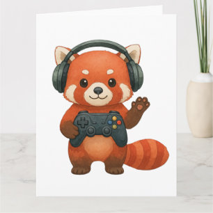Cartão Jogador Red Panda, Controladora de jogos e Fones d