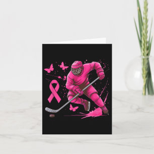 Cartão Jogador Rosa De Consciência Do Cancer De Hóquei No