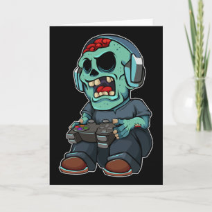 Cartão Jogador Zombie preguiçoso Halloween Costume Engraç