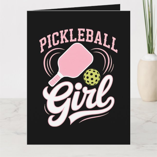 Cartão Jogadora de Pickleball Menina (Frente)