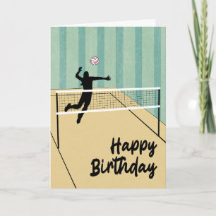 Cartão Jogadora de vôlei de aniversário