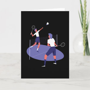 Cartão Jogadores de Badminton