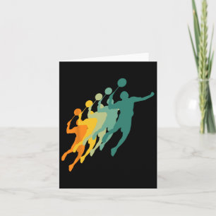 Cartão Jogadores De Badminton Do Retro Enchem Caco De Rac