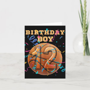 Cartão Jogadores De Basquete De 12 Birthday Boy De 12 Ano