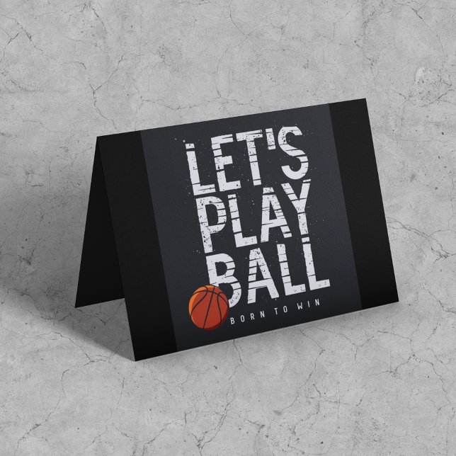 Cartão Jogadores de basquete jogam Nascer de bola para ga (Criador carregado)