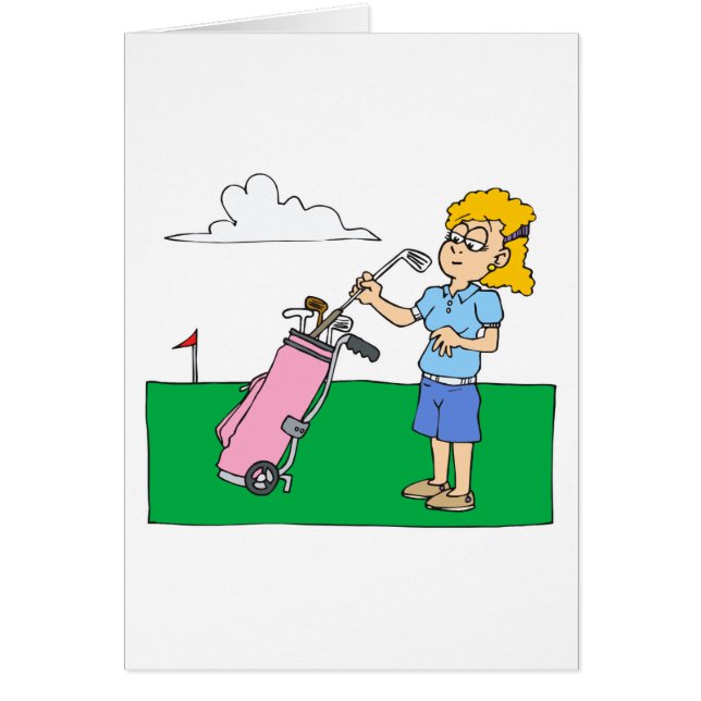 Cartão Jogadores de golfe da menina (Frente)