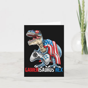 Cartão Jogo 4 de Julho T Rex Dinossauro Amerisaurus Rex B