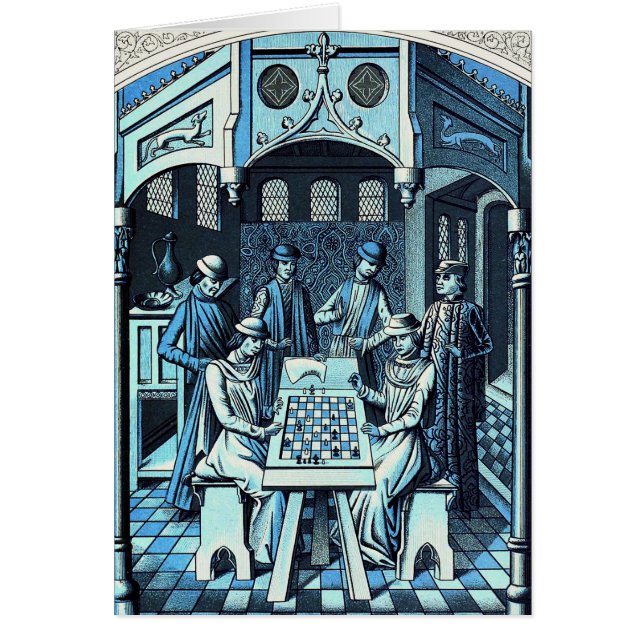 Cartão Jogo Chess de Idade Média (Frente)