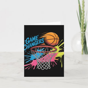 Cartão Jogo Colorido de Mudança de Basquete Gravata Cor D