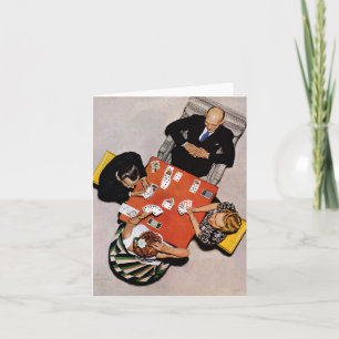 Cartão Jogo da ponte por Norman Rockwell