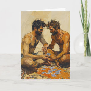 Cartão Jogo de Cartas Sentados de Pernas Cruzadas