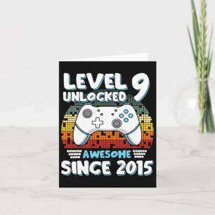 Cartão Jogo de Vídeo 9º Aniversário Meninas Crianças de 9