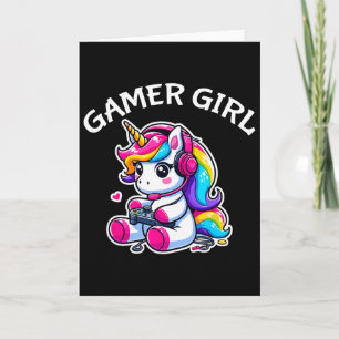 Cartão Jogo de vídeo bonito Jogo Jogo Jogo Unicorn Gamer 