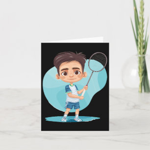 Cartão Jogo Do Jogador De Badminton Para Rapazes