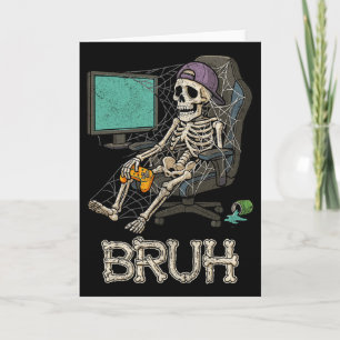 Cartão Jogo Engraçado Skeleton Jovens Jovens Jovens Jogos