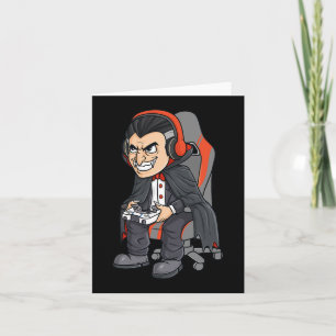Cartão Jogo Halloween Vampiro Assustador Garotos Jovens