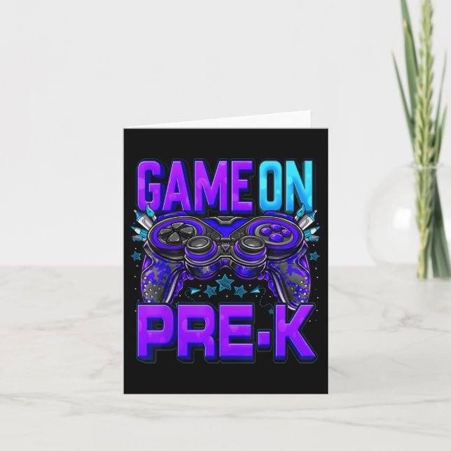 Cartão Jogo Na Camisa Pré-k De Volta Ao Nível Pré-k Da Es (Frente)