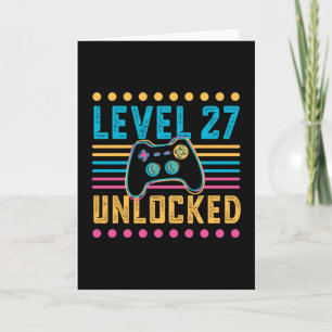 Cartão Jogo Nível 27 Desbloqueado 27º aniversário do Game