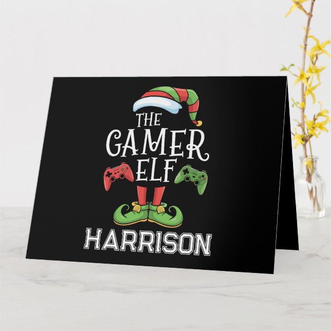 Cartão Jogos de Natal Personalizados do Elf (Flor Amarela)