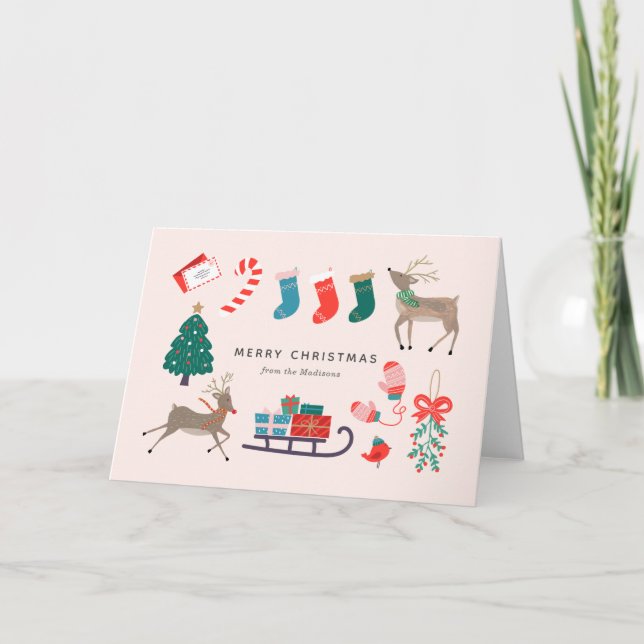 Cartão Jogos de Rena de Natal (Frente)