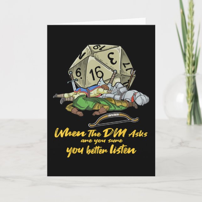 Cartão Jogos do Tabletop quando o DM pergunta (Frente)