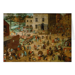 Cartão Jogos Infantis de Pieter Bruegel, o Velho