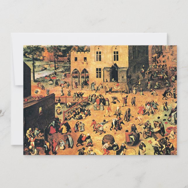 Cartão Jogos infantis, pintura de arte, (Frente)