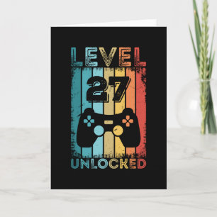 Cartão Jogos Nível 27 Desbloqueados 27º Aniversário Ga