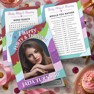 Cartão Jogos Personalizados para Festa de Aniversário, 30