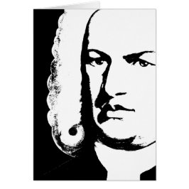 Cartão Johann Sebastian Bach abstrakt em Schwarz und weiß