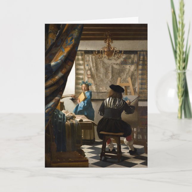 Cartão Johannes Vermeer - A Alegoria da Pintura (Frente)