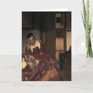 Cartão Johannes Vermeer, Jovens Mulheres Dormindo