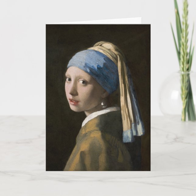 Cartão Johannes Vermeer, Rapariga com um Ouriço (Frente)