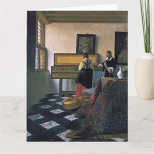 Cartão Johannes Vermeer, van Delft, A lição de música