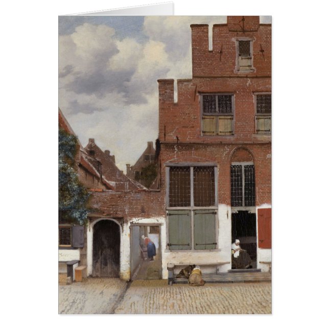 Cartão Johannes Vermeer, Visão Das Casas Em Delft (Frente)