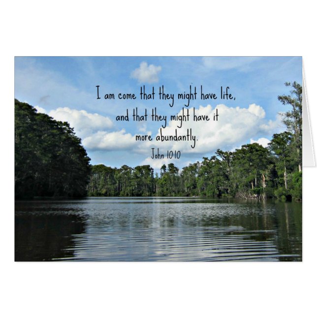 Cartão John 10:10 Eu venho que eles podem ter vida... (Frente Horizontal)