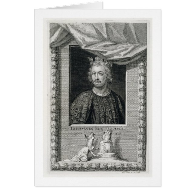 Cartão John (1167-1216) King of England, de 1199, codific (Frente)
