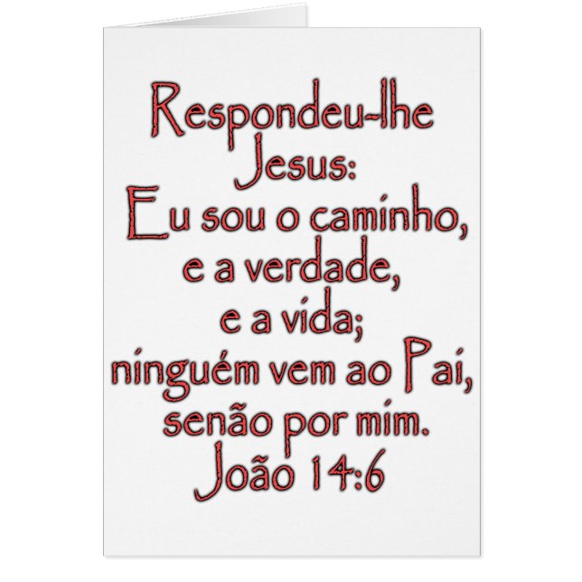 Cartão John 14:6 Português (Frente)